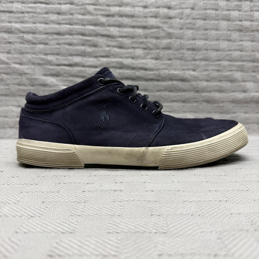 Polo Ralph Lauren Shoes Mens Size 10 Navy Blue‎ Suede Faxon Mid II Chukka Casual